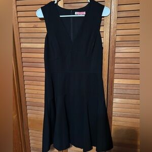 Rebecca Taylor Black V-Neck Mini Dress